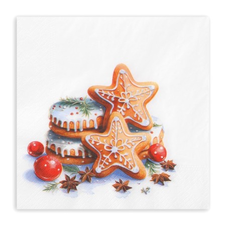 New Year's napkins Paper Lilia "Honey Gingerbread", 2 layers, 33x33 cm, 20 pcs-1
