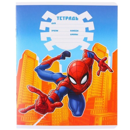 A set of notebooks 10 pieces, 12 sheets, in a cage, cover coated cardboard, spider-man-5