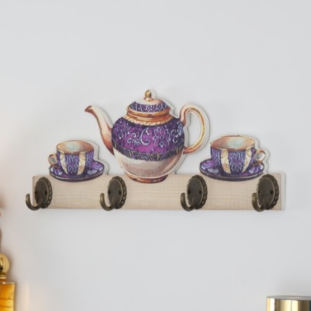Decorative wood hooks "Tea time" 4.5x34x14.5 cm-1