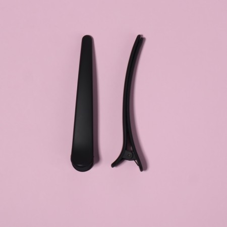 Hair clamps, rubberized, set - 2 pcs, 11.5 cm, black color-2