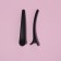 Hair clamps, rubberized, set - 2 pcs, 11.5 cm, black color