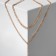 Choker "ice", white color in gold 2 rows, 44.5 cm