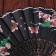 Fan plastic, textiles "field flowers" sparkles gold mix 23 cm