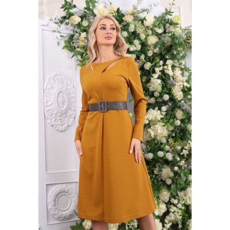 Female dress, size 48, mustard color-4