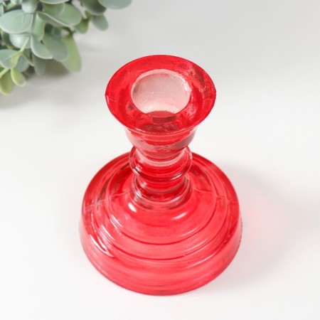 Cristoff-3 candlestick Red 10.5x8.5 cm-1