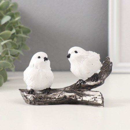Polystone souvenir "Two white sparks on a branch" 6.5x11x6.5 cm