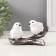 Polystone souvenir "Two white sparks on a branch" 6.5x11x6.5 cm