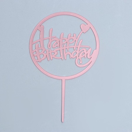 Topper "Happy Birthday", color pink gold