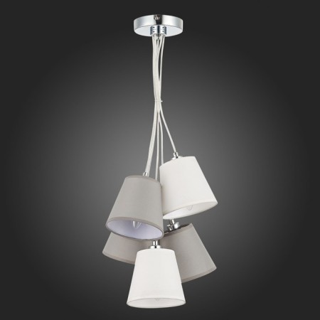 Suspended EVOLUCE lamp. Sle300403-05. Prato. 5x40 watts, E14, 40x40 cm, chromium color-4