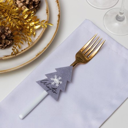A set for the decor of the dining rooms "Christmas tree", 4 pcs, col. gray, 5.2x7 cm, 100% p/e, felt