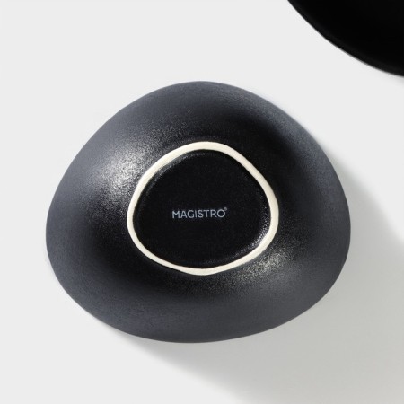 Porcelain salad Magistro Carbon, 12 × 10.5 cm, black color-4