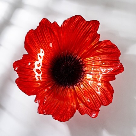 Serving dish "poppies", d = 30 cm, red color-1