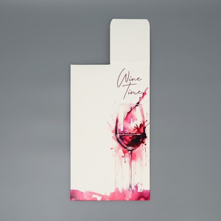 Gift folding box, packaging, “Time to drink wine”, 9.5 x 32.5 x 9 cm-7
