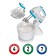 Mixer ECON ECO-201MX, manual, 300W, 7 speeds, 4 nozzles, 2 l, white-blue color