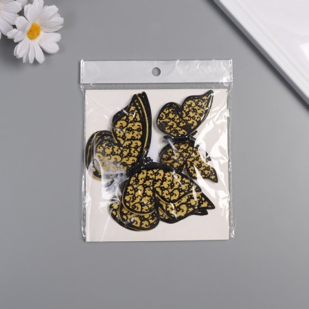 Stick paper, plastic "Flower butterflies Gold" Sweeter set 12 pcs 12 cm, 10 cm 8 cm-2