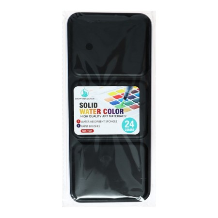 Watercolor paints, in cuvettes, with a brush, 24 colors-3