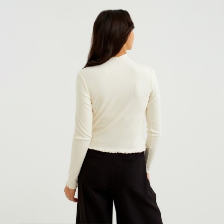 Women's turtleneck Minaku: Basic Line, Ecrew color, size 48-3