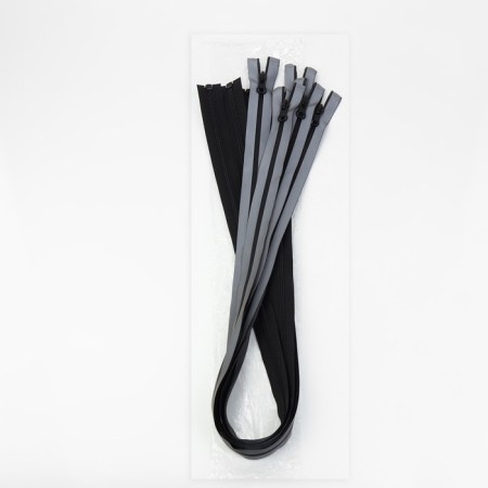 Lightning “Spiral”, No. 5, detachable, waterproof, reflective, automatic lock, 70 cm, gray color gray-2