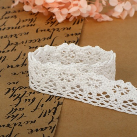 Knitted lace, 27 ± 3 mm × 2.7 ± 0.5 m, white color-3