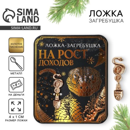 Spoon rake, wallet talisman New Year's “New Year: for an increase in income”, 7 x 7 cm
