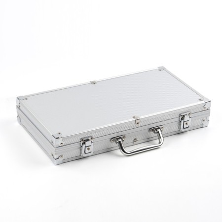 Poker in a metal case (2 decks, chips 300 pcs C/denomination, 5 cubes), 21 x 39.5 cm-2