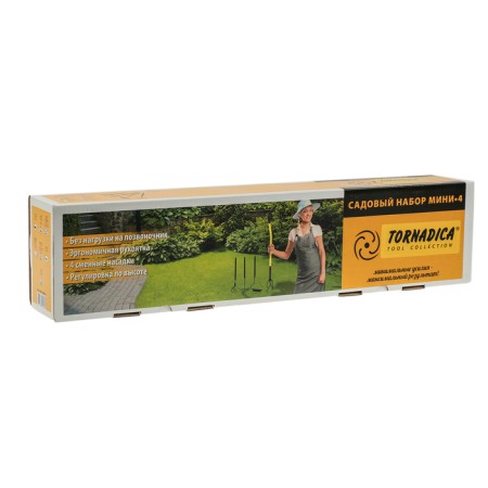 Tornadica tool “Mini 4”, 4 items: looser, rake, cultivator, furrow-8