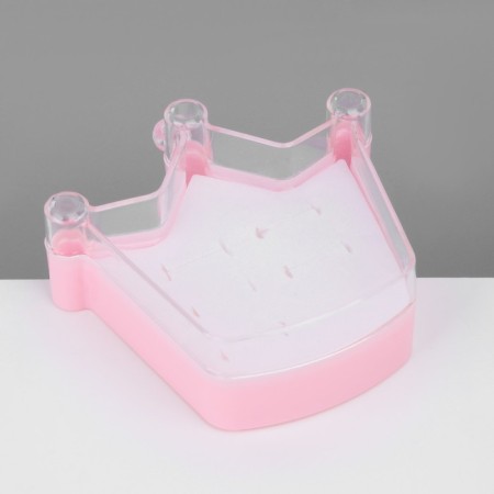 Organizer for jewelry "Correx Crown" 6 seats, plastic, 9.5 × 9 × 3 cm, pink color-3