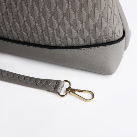 Bag Cross-Bodi with a zipper, gray color-4