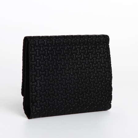 Women's wallet on the button, black color-1