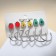 Set of earrings 6 pairs "Assorted" strawberries, pear and avocado, colored in silver