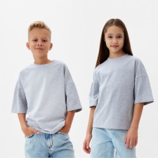 Футболка детская MINAKU: Basic Line KIDS, цвет серый меланж, рост 92 см