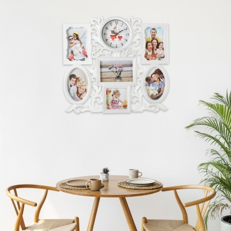 Wall watches with photo frames "Family", silent, 45 x 37 cm, D-11.5 cm, aa-3