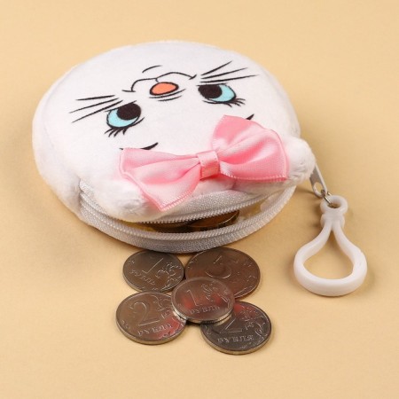 Plyushchiy round wallet with ears, kitty Marie-5