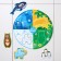 The toy developing for the bath "Correspondence", the base+ 4 stickers, types of mix, crumb I