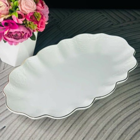 Oval dish Lenardi Maria Gold, length 26.5 cm
