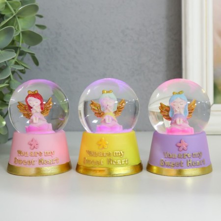 Souvenir Polystone Water Ball Light "Cute Angel" MIX 4x4x6.7 cm-1
