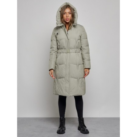 Coat insulated winter female, size 50, green color-4