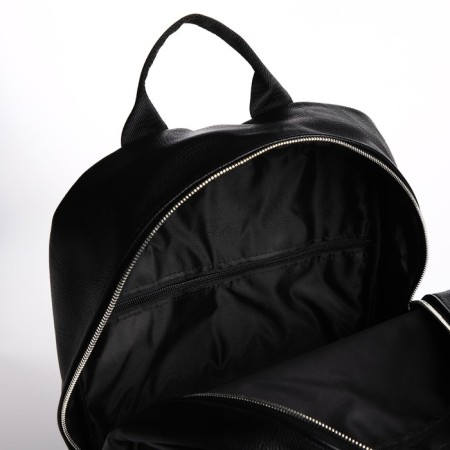 Youth backpack, “Saxi”, lightning department, external pocket, black color-3