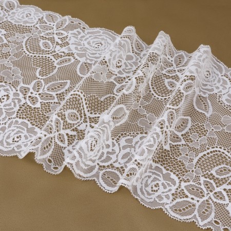 Lace elastic fabric, 190 mm × 2.7 ± 0.5 m, white color-2