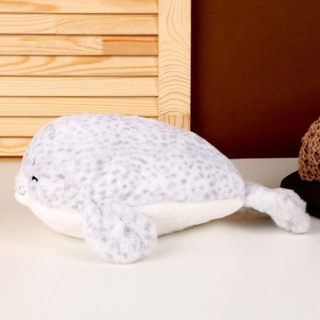 Soft toy "Seal", 32 cm, gray color-2