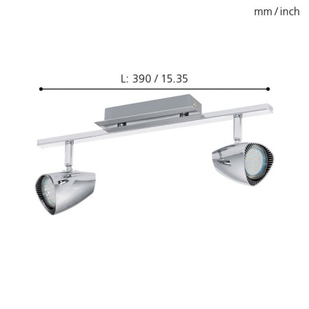 Corbera 2x3W lamp GU10, chrome 39x39 cm-1
