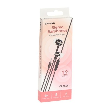 Headphones Exployd Ex-HP-850, vacuum, microphone, 108 dB, 32 Ohm, 3.5 mm, 1.2m, black-2