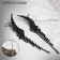 Earrings "Kuffs" Wings, black color in silver