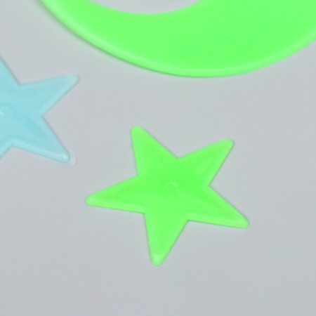 Stick phosphorus plastic "months and stars of different sizes" set 12 pcs 17x12 cm-1
