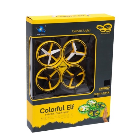 A quadrocopter radio -controlled Drone, backlight, works from the battery, yellow color-9