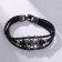Bracelet male "style" skull, black color with silver, 20 cm