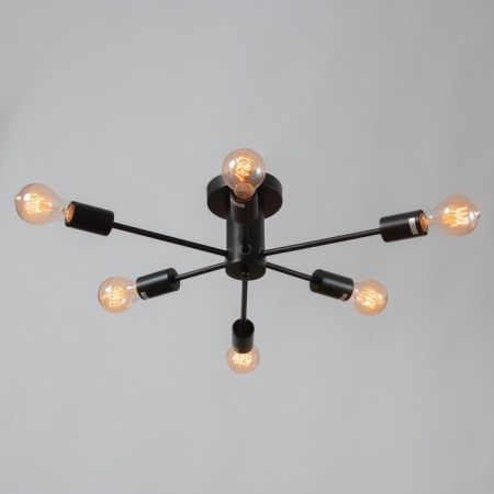 Ceiling chandelier "Orion" 6x60W E27 Color: Black-1
