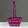 Wicker basket, 20 x 20 x 10/33 cm, purple, bamboo