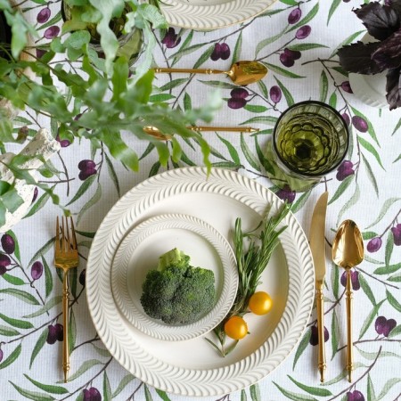 Скатерть Доляна Olives 149х110 см, 100% хл, рогожка 164 г/м2-3
