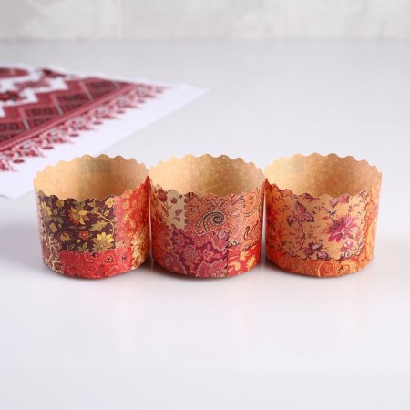 Paper form for cupcake, Maffin and Kulich "RTOO" 60x45mm, mix-2
